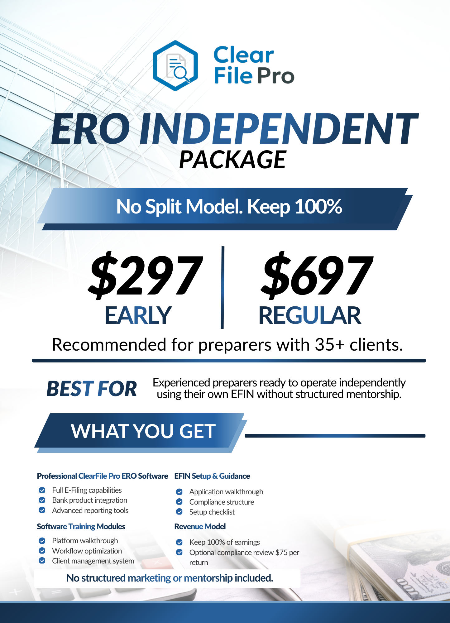 ERO Independent Package -Operate Your Own Tax Preparation Office
