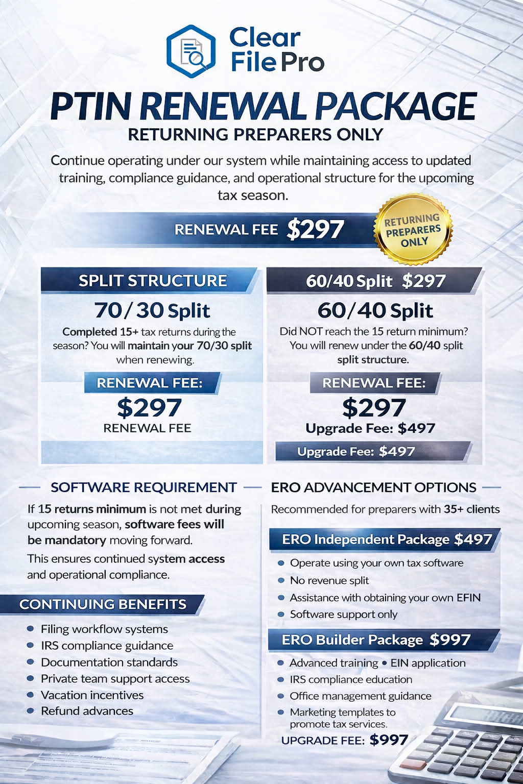 PTIN Renewal Package 60/40