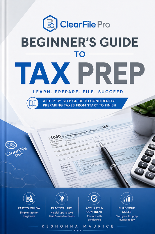 Beginners Guides To Tax Prep E-Book